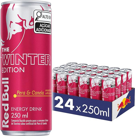 Pack de 24 Latas Red Bull Energético, Winter Edition, Pera e Canela, 250ml