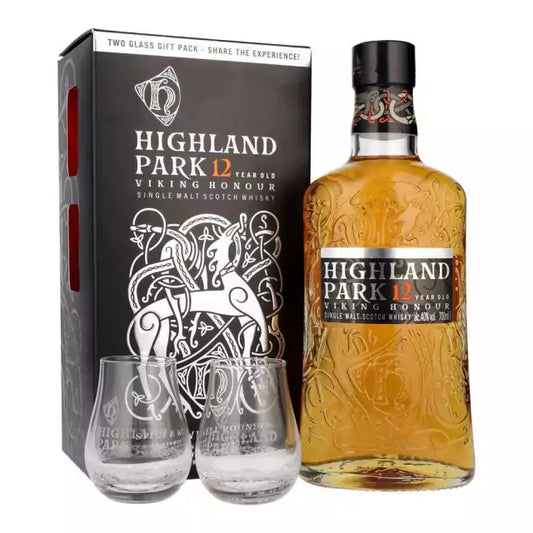 Kit Whisky Highland Park 12 Anos +2 Copos 700ml